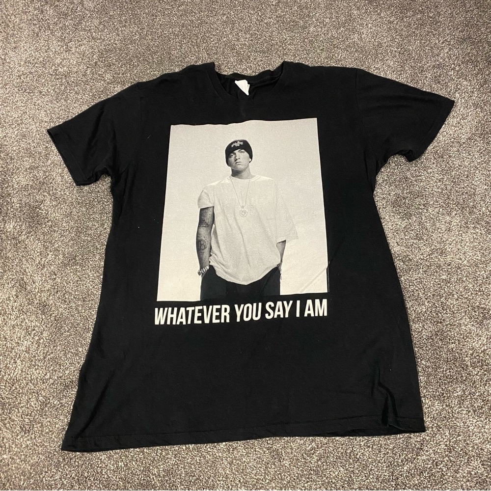 Eminem Whatever You Say I Am Y2K  Black Short Sleeve Cotton T-shirt Unisex M